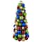 15.75" Shatterproof Multicolor Ball Christmas Tree with Tinsel